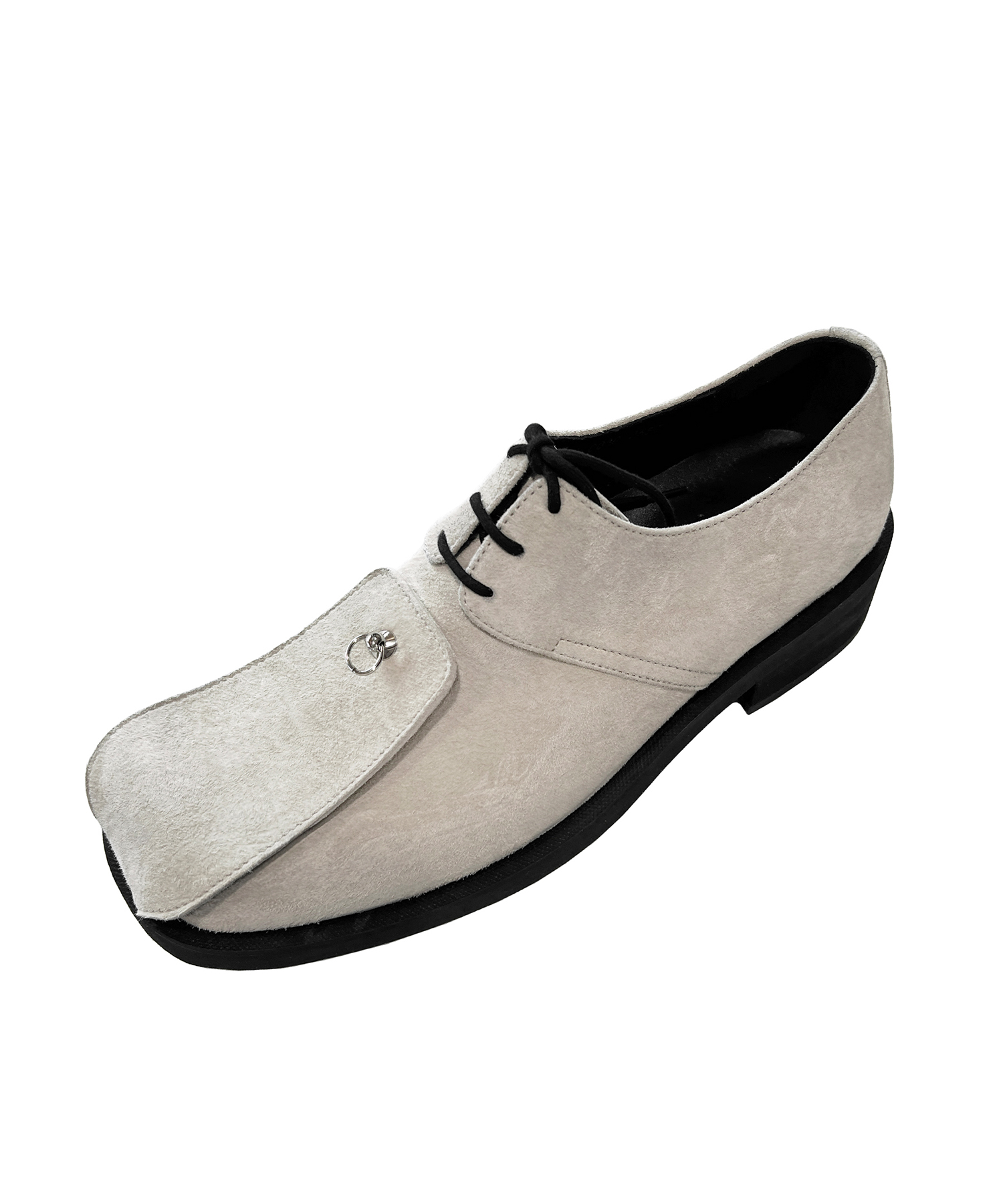 LMMM TOE COVER 3HOLE DERBY IVORY SUEDE